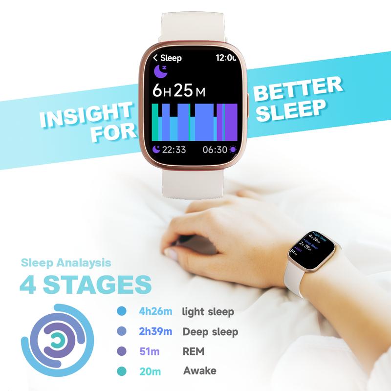 SISTE CHANS! ⏳ Smartklokke Fitness Tracker (kvinner/menn) med samtalefunksjon, søvnmonitoring & IP68 – 50% avslag nå!