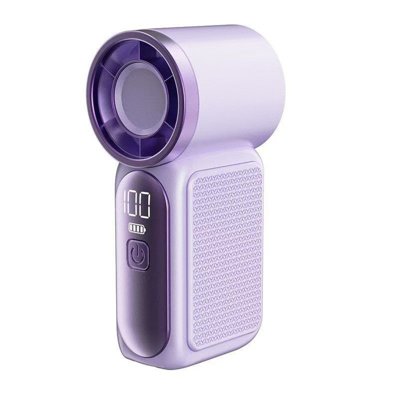 Mini håndholdt vifte med LED-skjerm – 👍5-trinns turbo-vifte i lommestørrelse.✨USB-oppladbar, høyhastighetskjøling for reiser og sminke. Perfekt gave. Bærbar kjøling