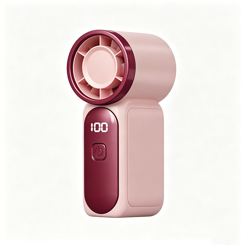 Mini håndholdt vifte med LED-skjerm – 👍5-trinns turbo-vifte i lommestørrelse.✨USB-oppladbar, høyhastighetskjøling for reiser og sminke. Perfekt gave. Bærbar kjøling