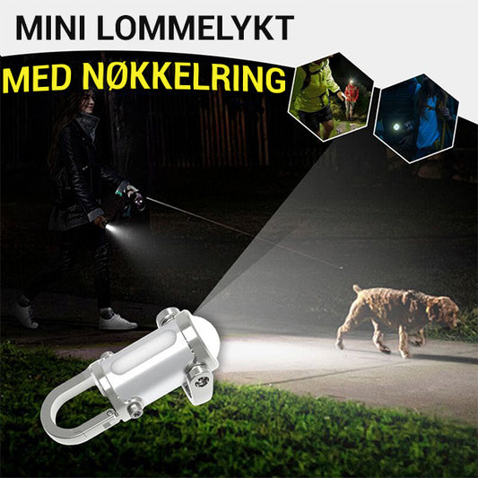 1200LM Super Lys Sterk Mini Nøkkelring Vanntett Lommelykt
