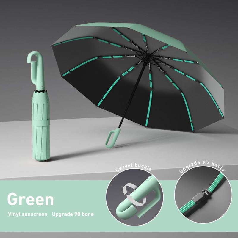 🔥Automatisk sammenleggbar paraply – vindtett, vanntett og kompakt ☔ med løkkekrok for daglig bruk 🌬️💧