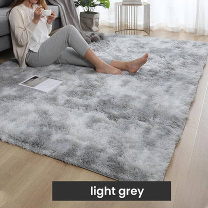 📢 50 % RABATT! 🌈 Plush-gulvmatte med fargeovergang – Ultramyk, sklisikker og vaskbar matte til hjemmet 🛋️