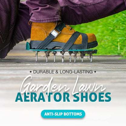 👟 50 % RABATT NÅ! 🌿 Gasskjeressko med 26 pigger – Justerbare stropper, effektiv lufting av gressjord & komfortabel passform 🏡