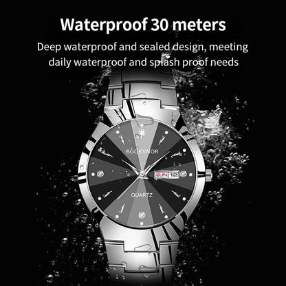 Herreklokke med rund urskive og kvartsklokke for hverdagsbruk og forretningsbruk