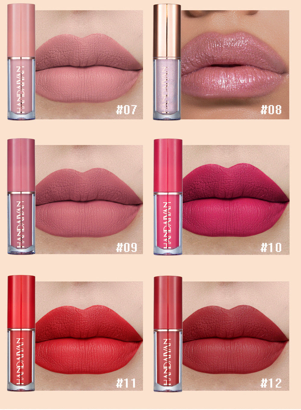 💄Gavepakke med flytende leppestift i 12 farger💝