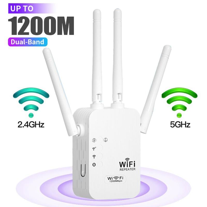 🔥2026 hot salg 🎁1200Mbps Dual Band (5GHz/2,4GHz) WiFi-forlenger dekker 10 000 sq. ft og 50 enheter