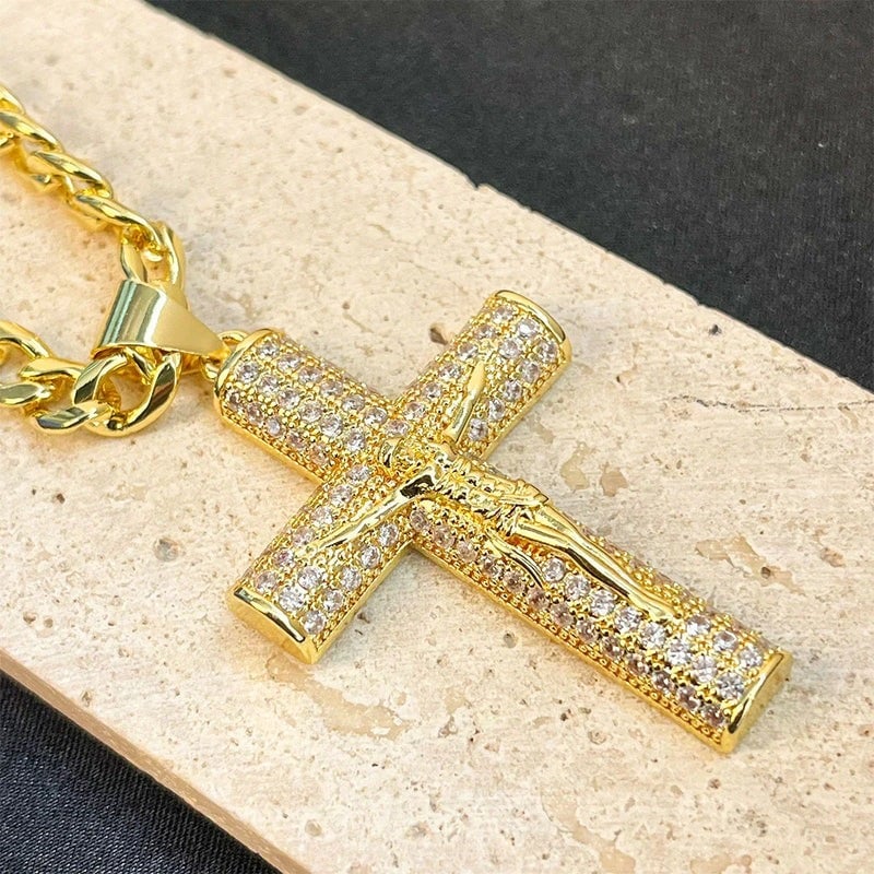 📢📢50 % RABATT!!✝️Jesus krusifiks anheng halskjede