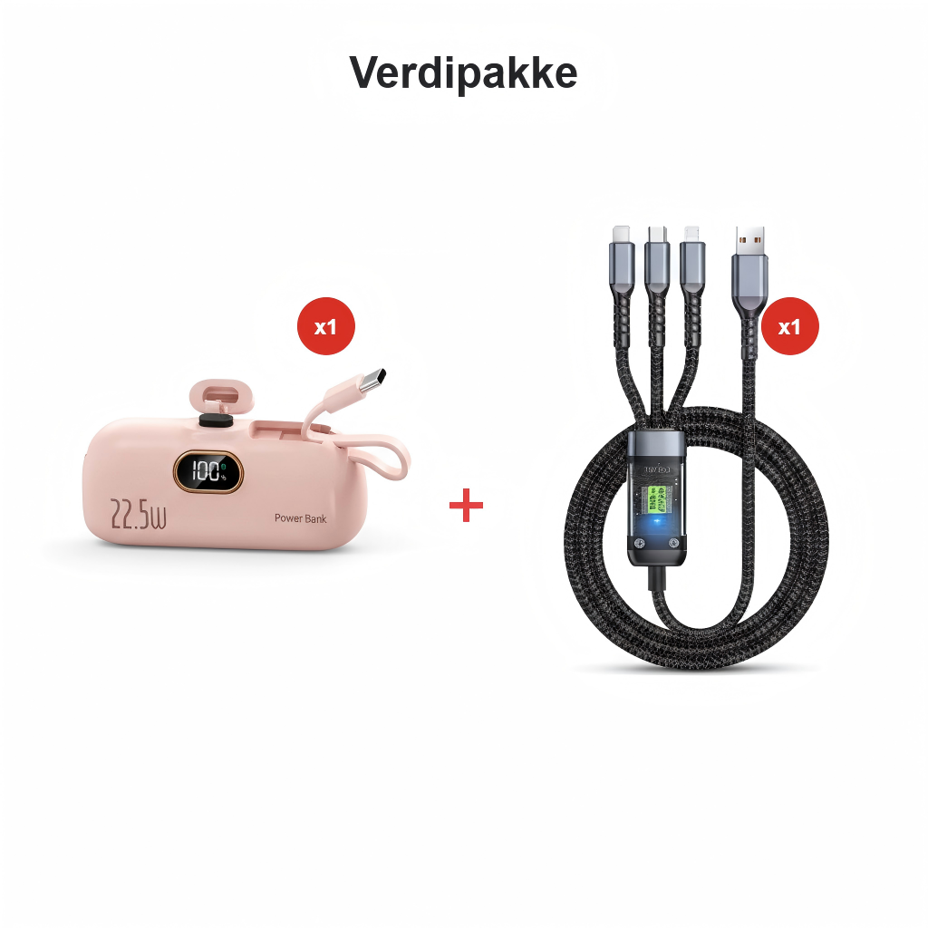 🔋 Begrenset tilbud på nye produkter ✨ Mini bærbar strømbank for telefoner, 5000 mAh