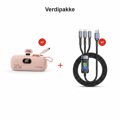 🔋 Begrenset tilbud på nye produkter ✨ Mini bærbar strømbank for telefoner, 5000 mAh