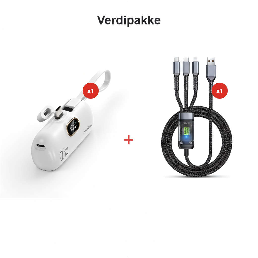 🔋 Begrenset tilbud på nye produkter ✨ Mini bærbar strømbank for telefoner, 5000 mAh