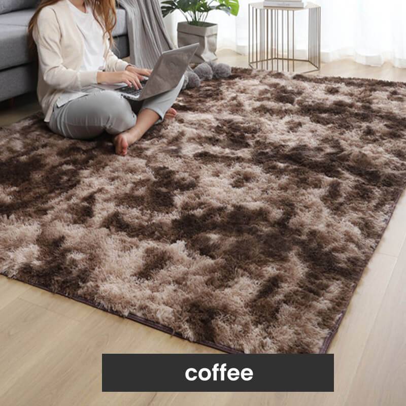 📢 50 % RABATT! 🌈 Plush-gulvmatte med fargeovergang – Ultramyk, sklisikker og vaskbar matte til hjemmet 🛋️