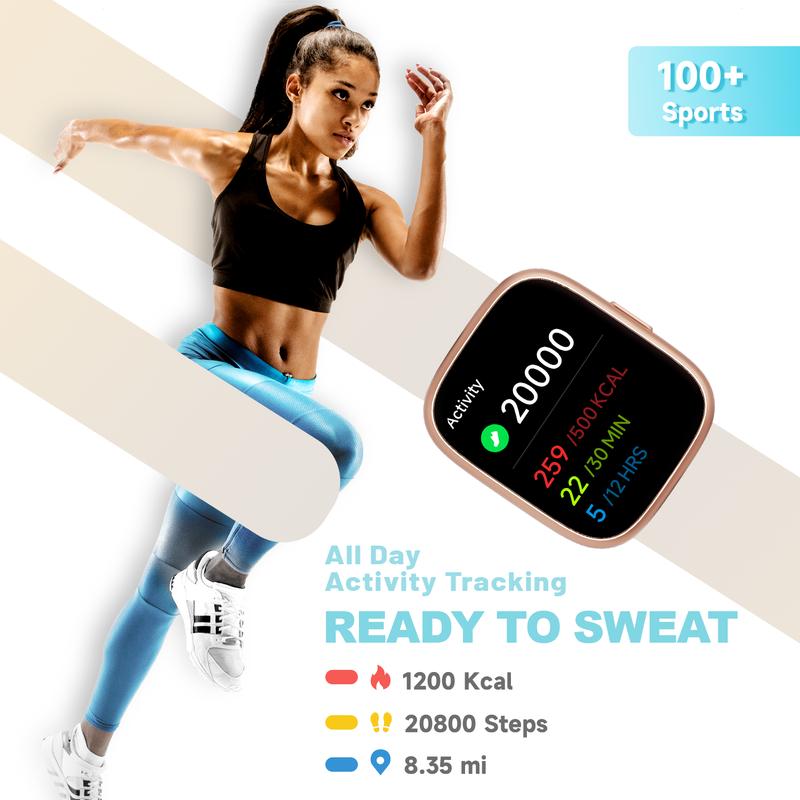 SISTE CHANS! ⏳ Smartklokke Fitness Tracker (kvinner/menn) med samtalefunksjon, søvnmonitoring & IP68 – 50% avslag nå!