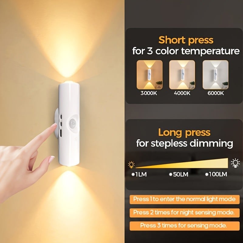 ⏳Nur für kurze Zeit – 50% RABATT⏰Oppladbar smart LED-bevegelsessensor-omgivelsesly