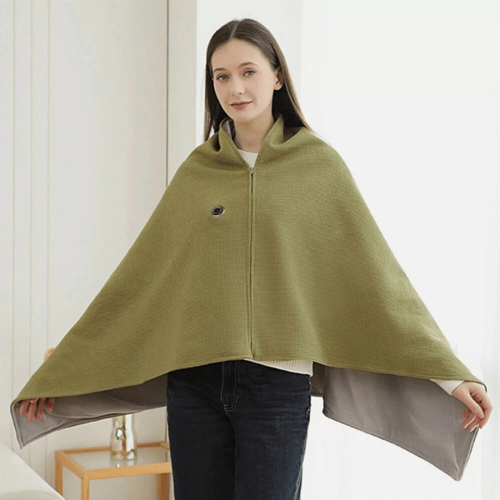 ☀️Draagbare Elektrische Verwarmde Omslagdoek☀️ – 15 Sec Snelle Warmte met 3 Temperaturen – Ideaal voor Thuis, Kantoor, Reizen & als Cadeau ⚡