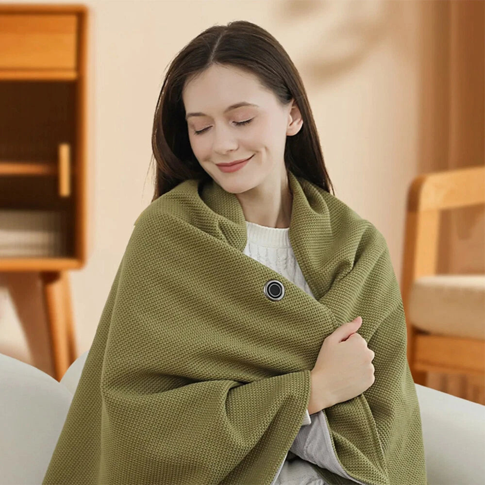 ☀️Draagbare Elektrische Verwarmde Omslagdoek☀️ – 15 Sec Snelle Warmte met 3 Temperaturen – Ideaal voor Thuis, Kantoor, Reizen & als Cadeau ⚡