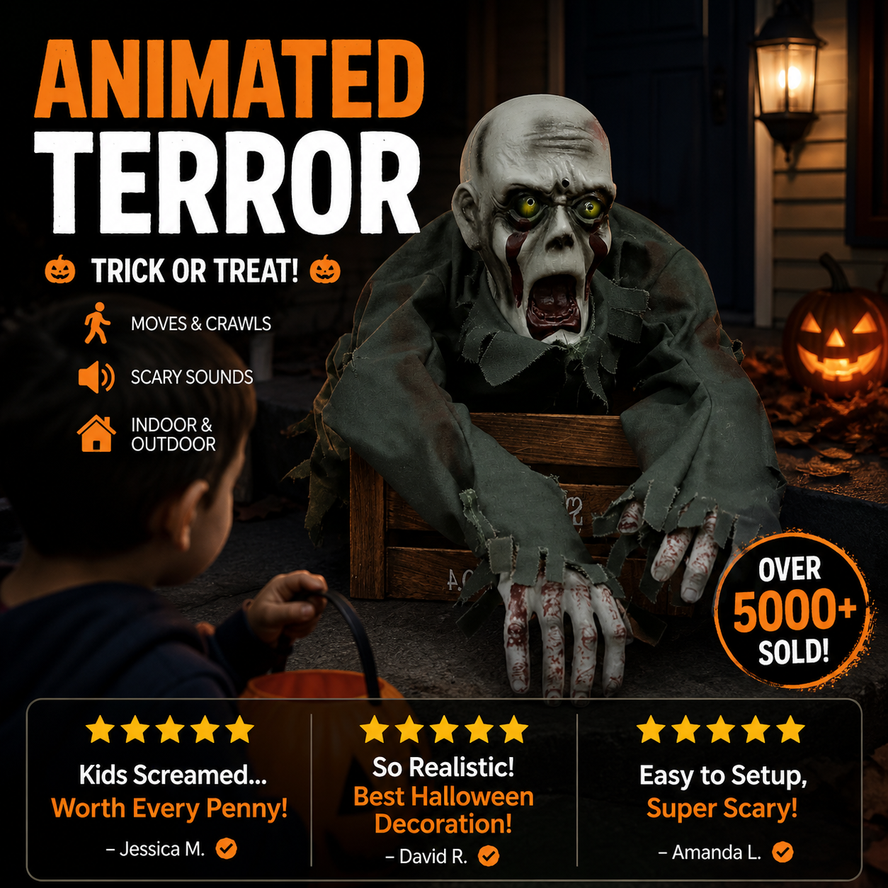 Halloween-skrekkfigur: et krypende spøkelse