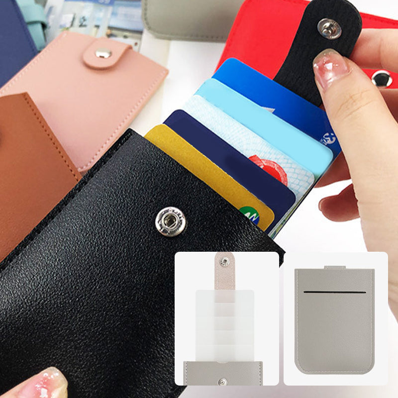 💥2026 Hot Sale🔥Multi-kortholder – Plass til 5 kort + kontanter, trykknapplukking og vanntett PU-skinn💳✨
