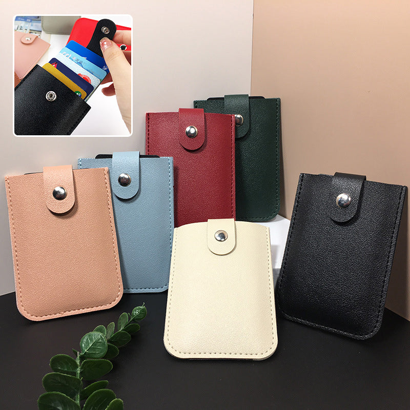 💥2026 Hot Sale🔥Multi-kortholder – Plass til 5 kort + kontanter, trykknapplukking og vanntett PU-skinn💳✨