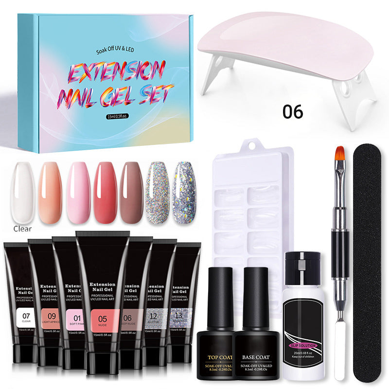 15 deler manikyr gel neglesett med neglelampe