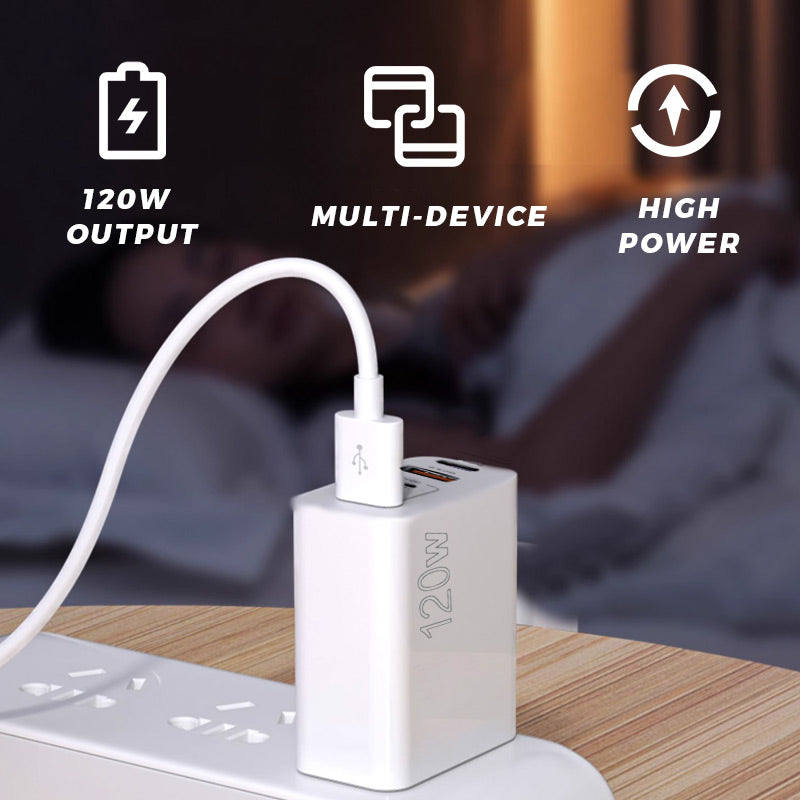 120W hurtiglader med 5 porter⚡