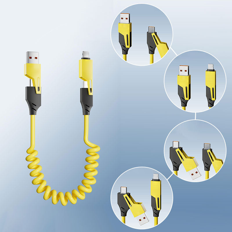 4-i-1 Spiralformet Ladekabel