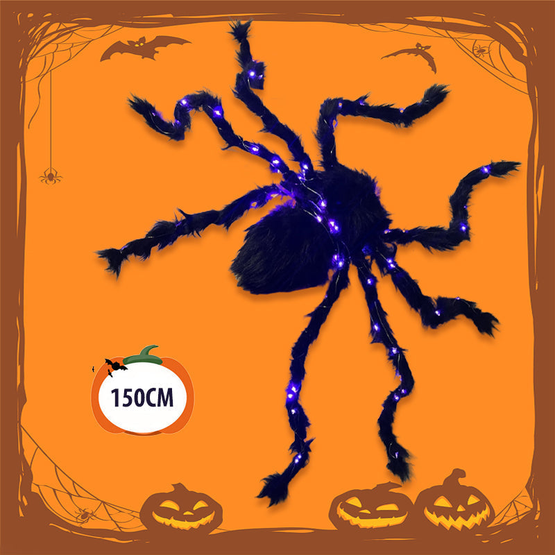 🕷️ 50 % RABATT! 🎃 Skap en uhyggelig Halloween-stemning – Halloween-dekorasjon med svart edderkopp og lys, iøynefallende, enkel å plassere