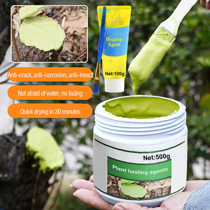 Sett med sårhelingsmiddel for trær og planter med børste