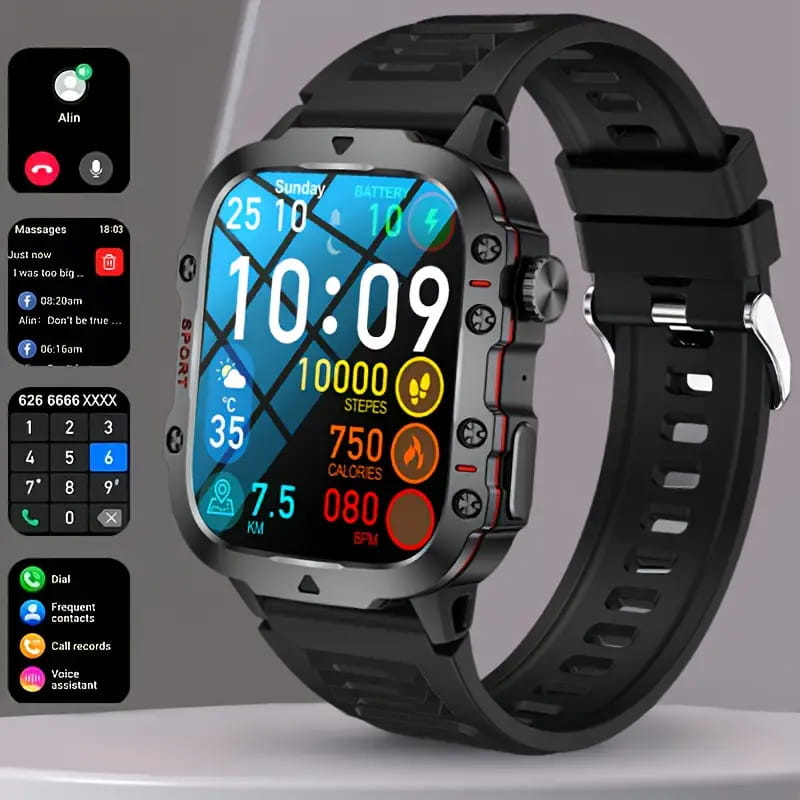 ⌚️ Robust utendørs smartklokke - 100+ sportsmoduser – estytop