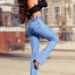 💕Vårens nyhet👖Stretch-jeans med høy midje