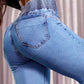 💕Vårens nyhet👖Stretch-jeans med høy midje