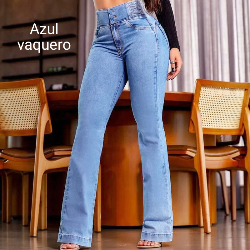 💕Vårens nyhet👖Stretch-jeans med høy midje