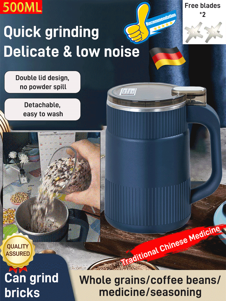 🎁Hot Salg 50% RABATT⏳Elektrisk høyhastighets knuse- og slipekopp med stor kapasitet 🫘