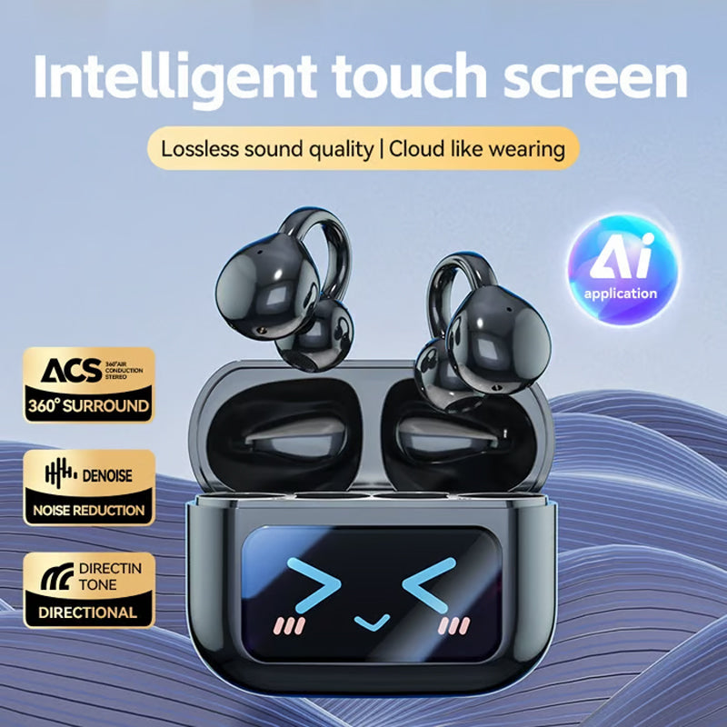 🎧💜SISTE DAG - 50 % rabatt💜🔥Trådløse Bluetooth-øretelefoner med benledning og berøringsskjerm