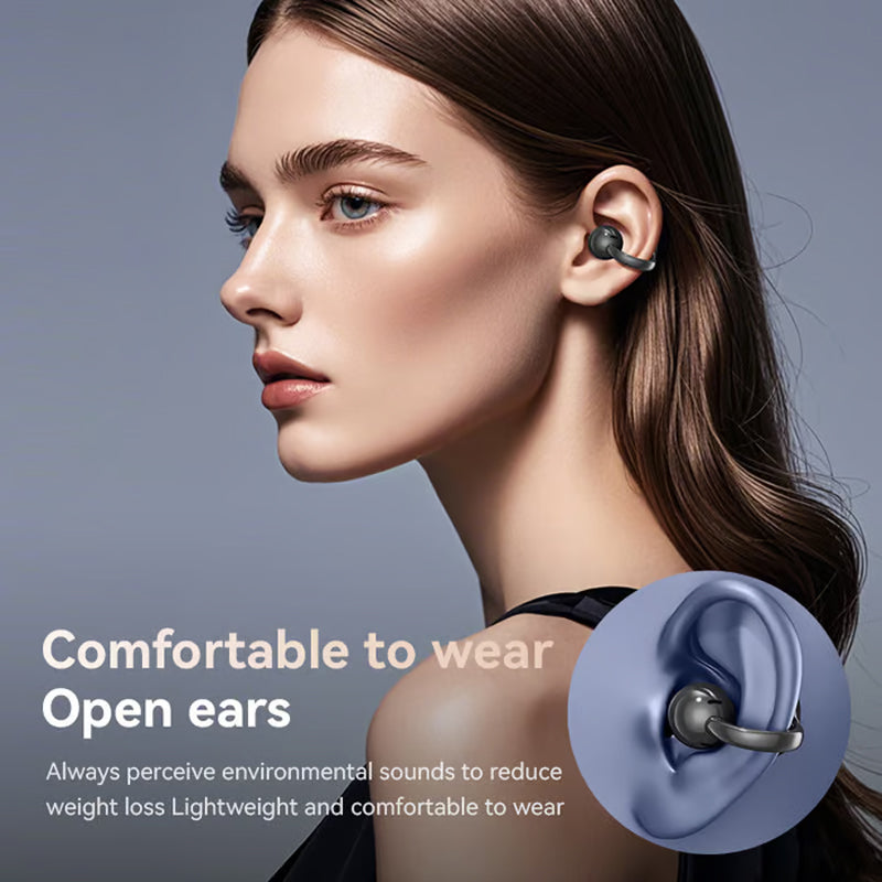 🎧💜SISTE DAG - 50 % rabatt💜🔥Trådløse Bluetooth-øretelefoner med benledning og berøringsskjerm