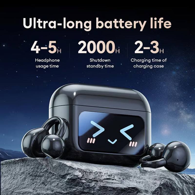🎧💜SISTE DAG - 50 % rabatt💜🔥Trådløse Bluetooth-øretelefoner med benledning og berøringsskjerm