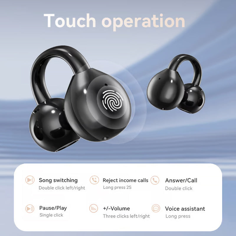 🎧💜SISTE DAG - 50 % rabatt💜🔥Trådløse Bluetooth-øretelefoner med benledning og berøringsskjerm