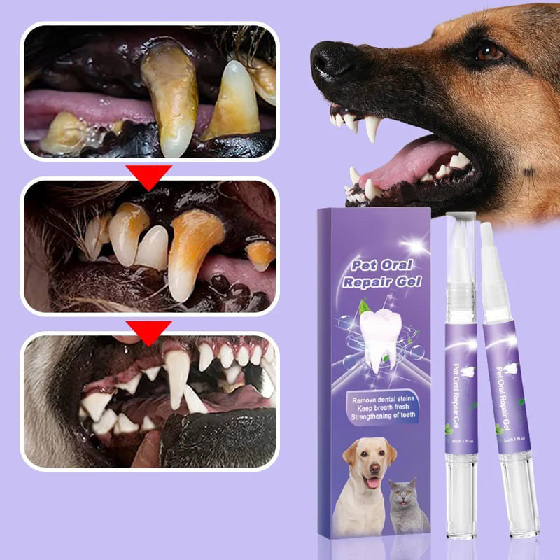 🥇KJØP 1, FÅ 2 GRATIS🔥Pet Oral Repair Gel-tannbørste 🐱🐶