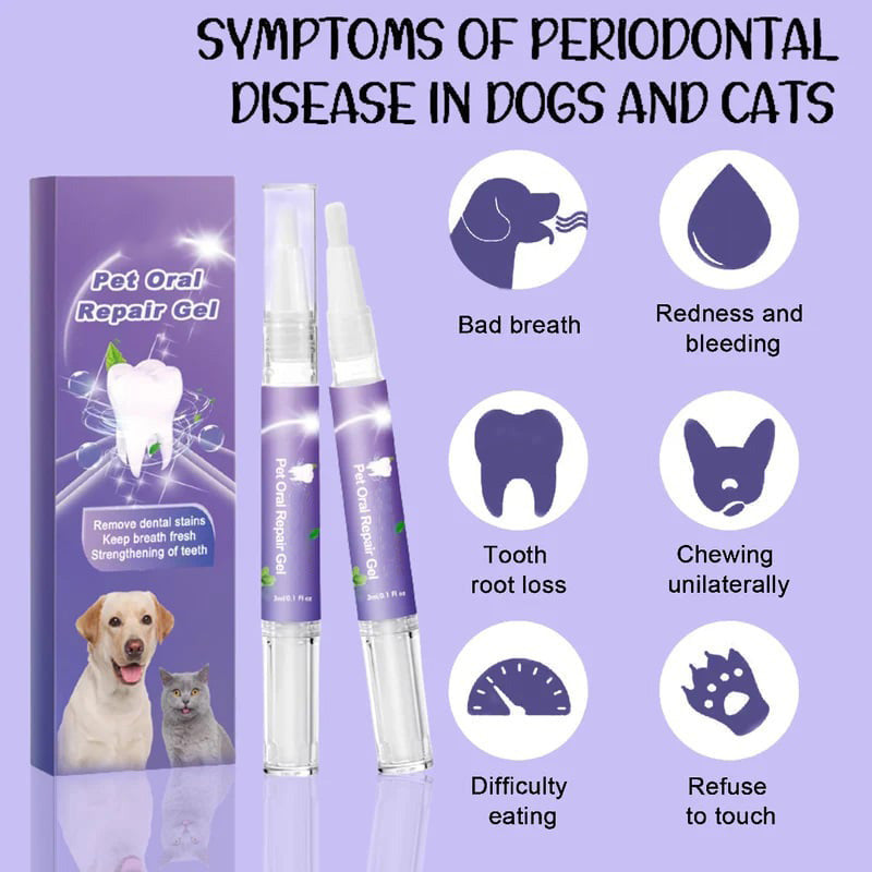 🥇KJØP 1, FÅ 2 GRATIS🔥Pet Oral Repair Gel-tannbørste 🐱🐶