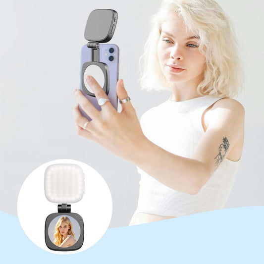 ✨✨3-i-1-telefonstativ, speil og magnetisk selfielys
