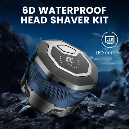 6D vanntett hodebarbersett for skallede menn