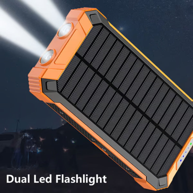 20000 mAh bærbar solcellelader med LED-lommelykt