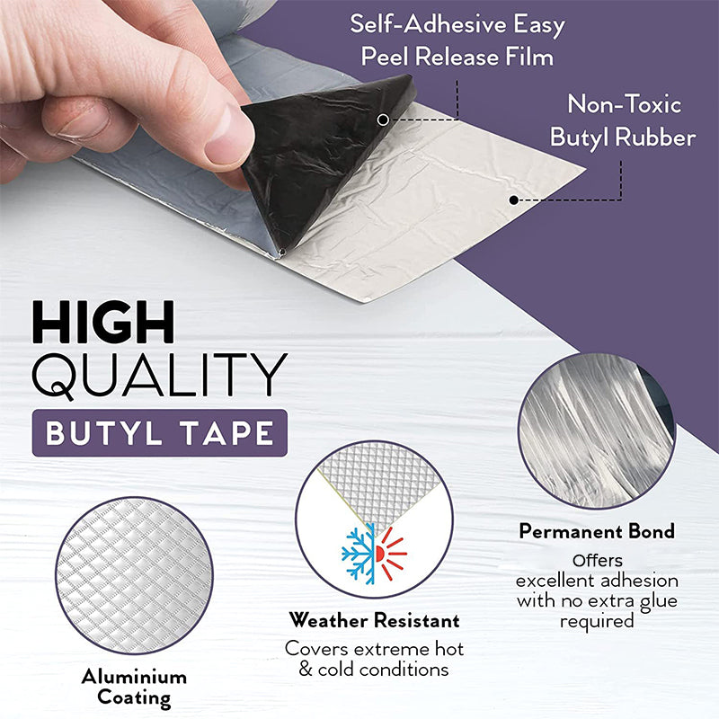 🛡️ 50 % RABATT NÅ! 💧 Vanntett tape av aluminiumsfolie – butylklister, umiddelbar tetning og værbestandig – til reparasjoner av tak, rør og biler 🔧