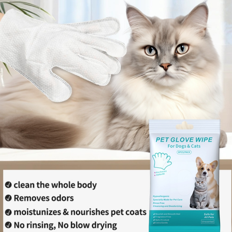 🎁Hot Sale🔥Praktiske og effektive engangs våtservietter for kjæledyr🐾 Hypoallergeniske, 6-pakning