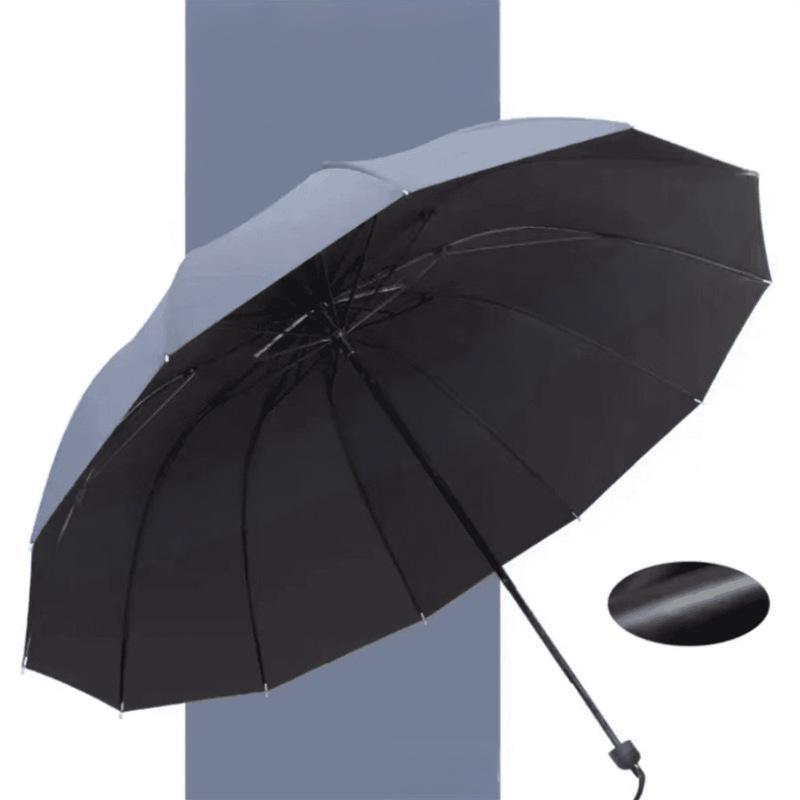 ☂️☂️12-ribbet stor sammenleggbar vindtett paraply