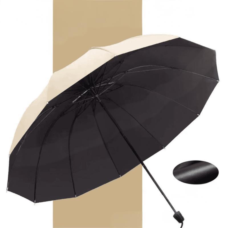 ☂️☂️12-ribbet stor sammenleggbar vindtett paraply