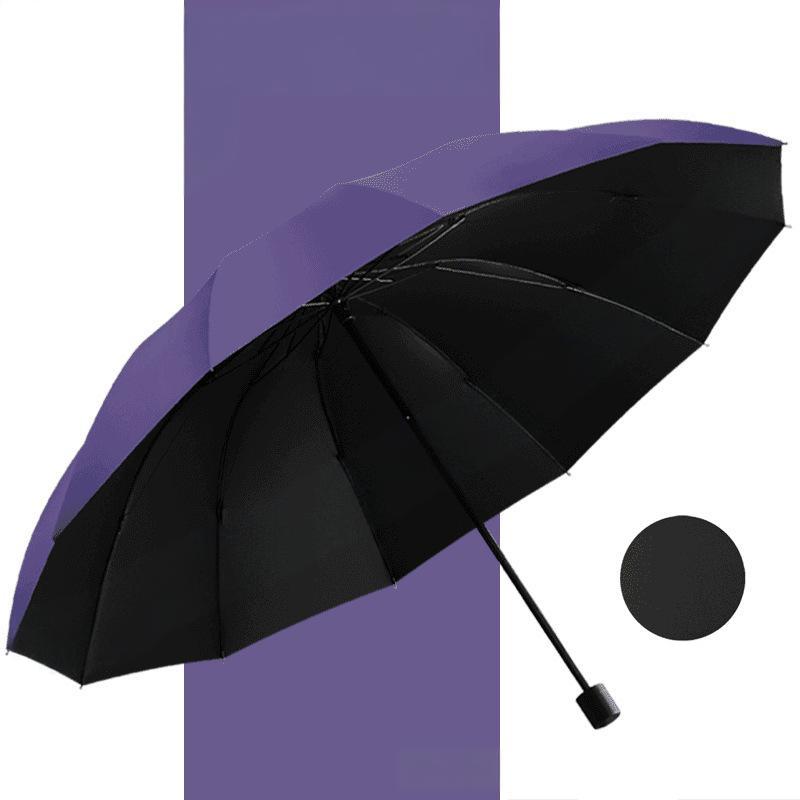 ☂️☂️12-ribbet stor sammenleggbar vindtett paraply