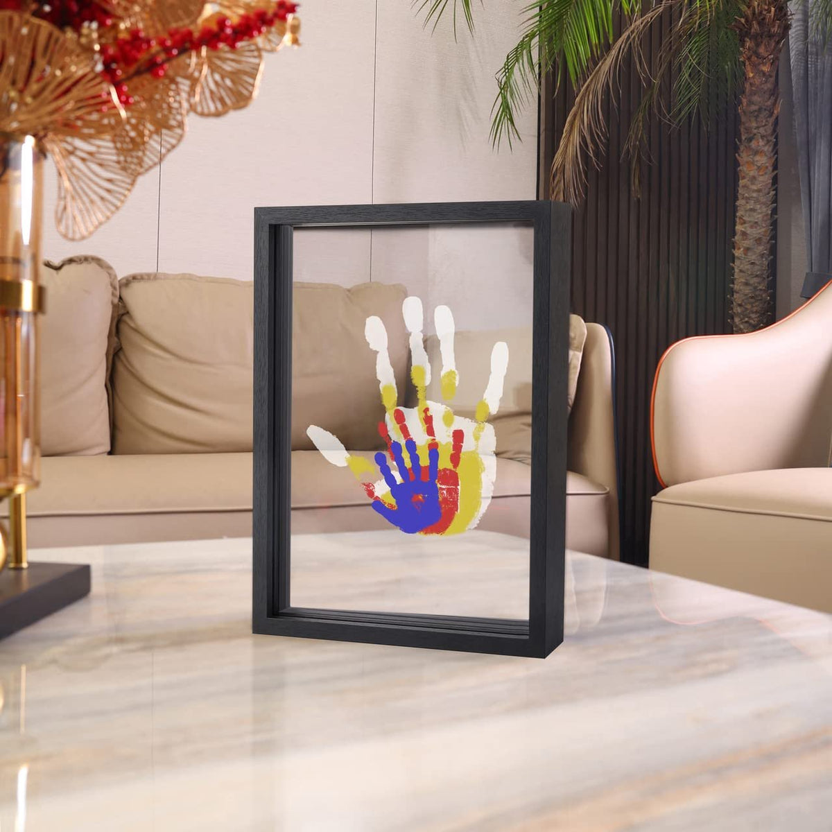Familiehåndavtrykk-sett🖐️🎨 | Rammesett til minne for 2–8 personer | Giftfri maling inkludert 🎁✨