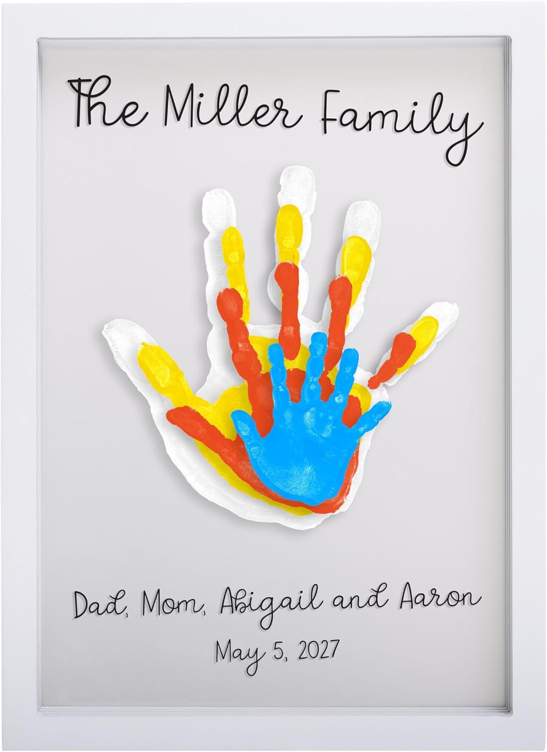 Familiehåndavtrykk-sett🖐️🎨 | Rammesett til minne for 2–8 personer | Giftfri maling inkludert 🎁✨