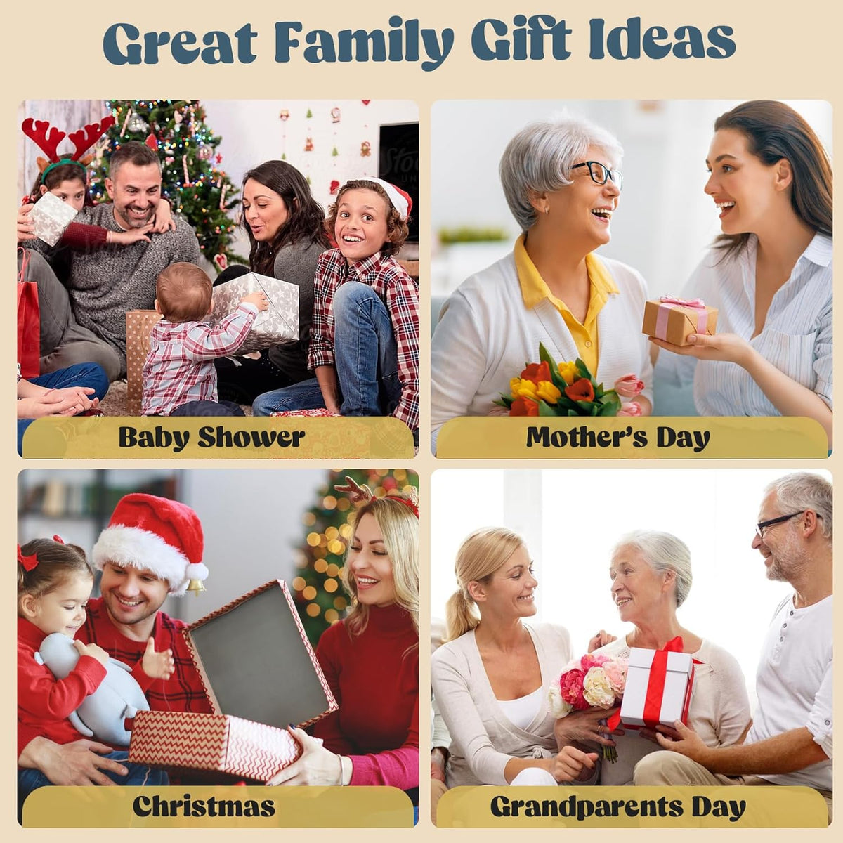 Familiehåndavtrykk-sett🖐️🎨 | Rammesett til minne for 2–8 personer | Giftfri maling inkludert 🎁✨