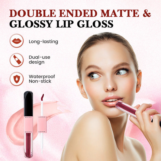 Dobbeltsidig matt og blank lipgloss